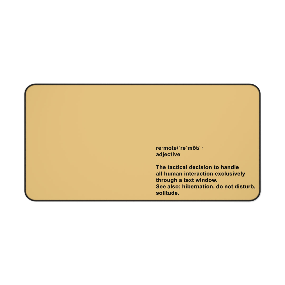 Desk Mat — "Remote" Definition Desk Mat (Minimalist Neutral Office Mouse Pad)