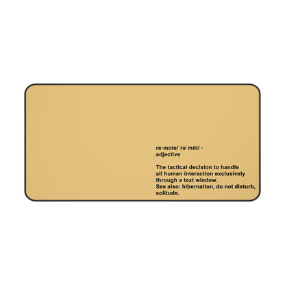 Desk Mat — "Remote" Definition Desk Mat (Minimalist Neutral Office Mouse Pad)
