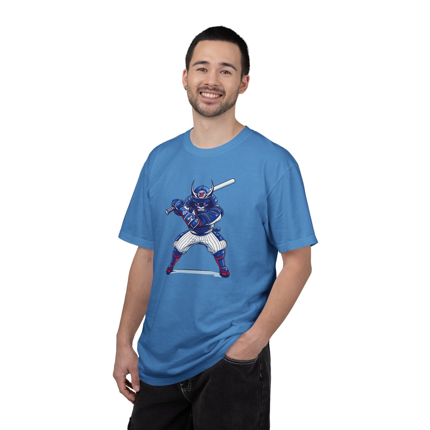 Baseball Samurai in Pinstripes T-shirt — Batter Graphic Tee