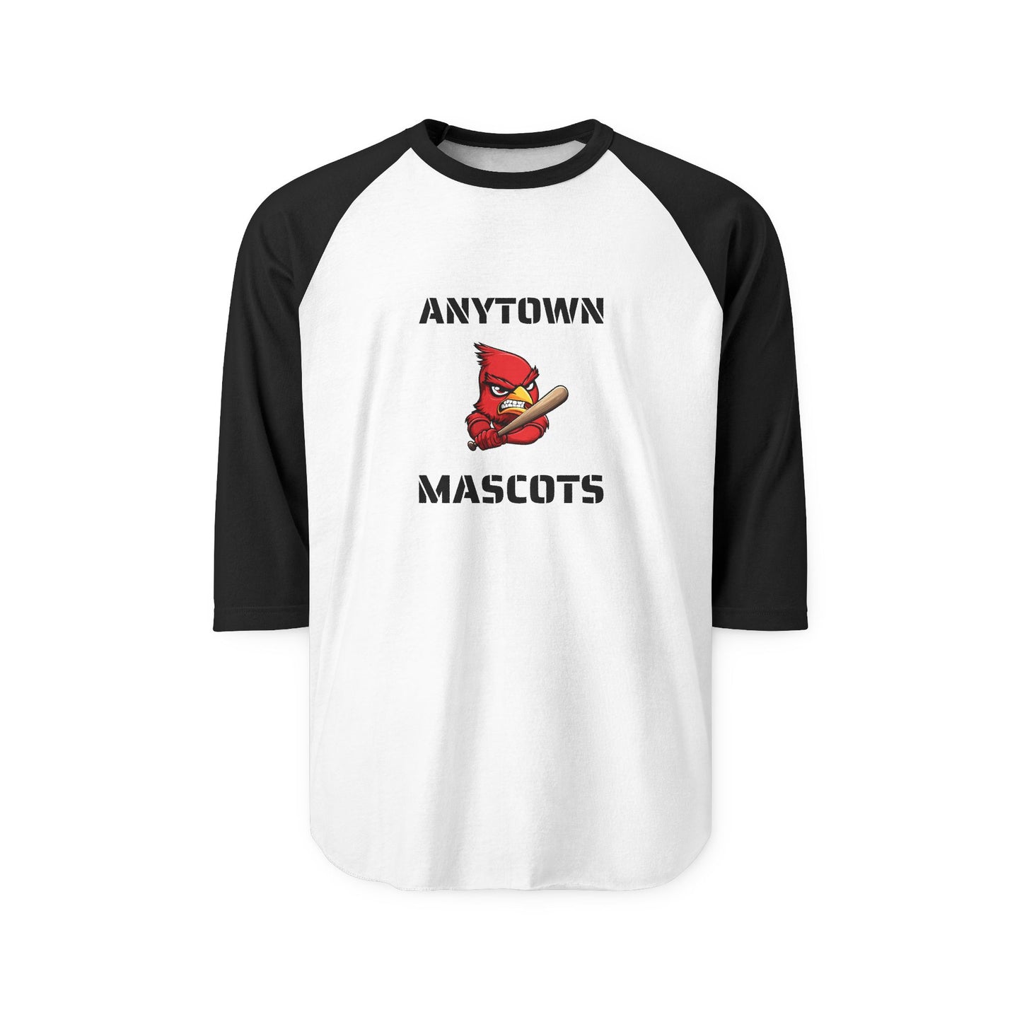 Customizable Raglan 3/4 Sleeve Shirt - Add Your Own Logo & Text