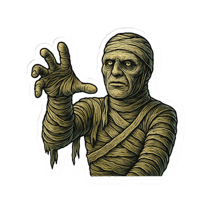Mummy Horror Kiss-Cut Sticker – Vintage Monster Decal for Halloween Laptops & Scrapbooks
