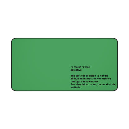 Desk Mat — 'Remote' Definition Minimalist Green Gaming/Office Desk Mat