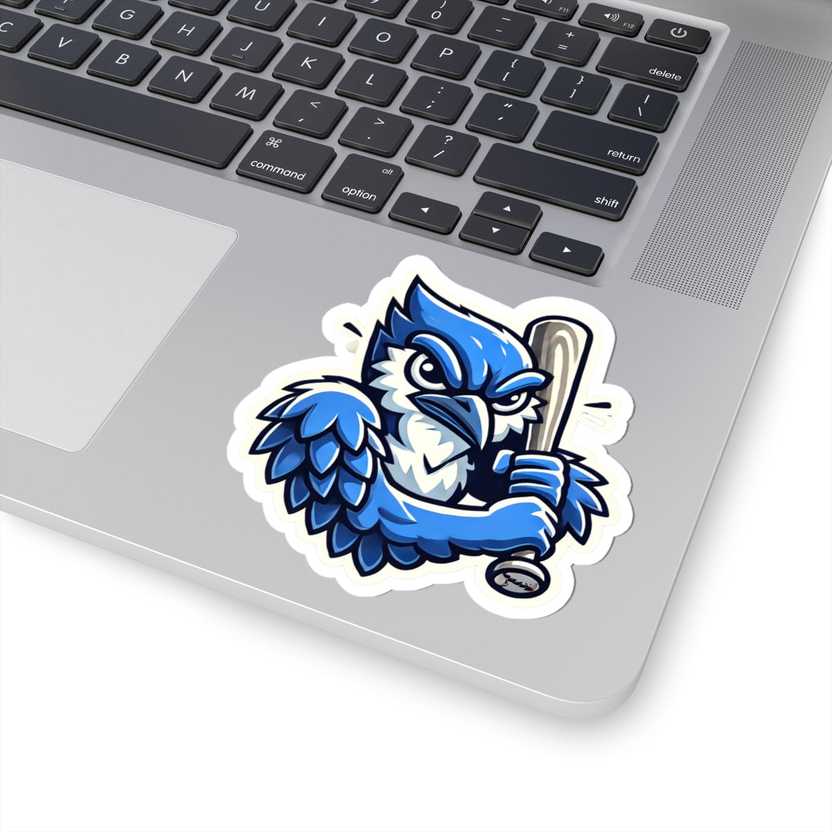 Angry Blue Jays Baseball Mascot Sticker — Kiss-Cut Sports Logo Decal for Laptops, Water Bottles, and Gear