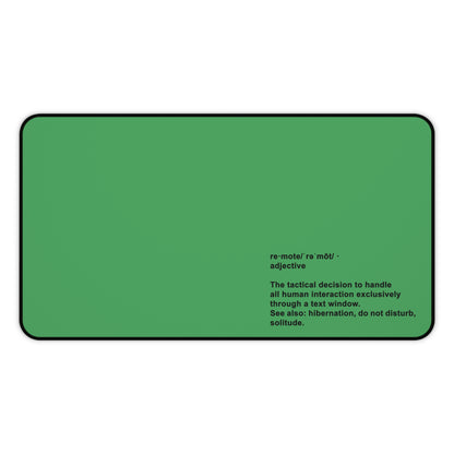Desk Mat — 'Remote' Definition Minimalist Green Gaming/Office Desk Mat