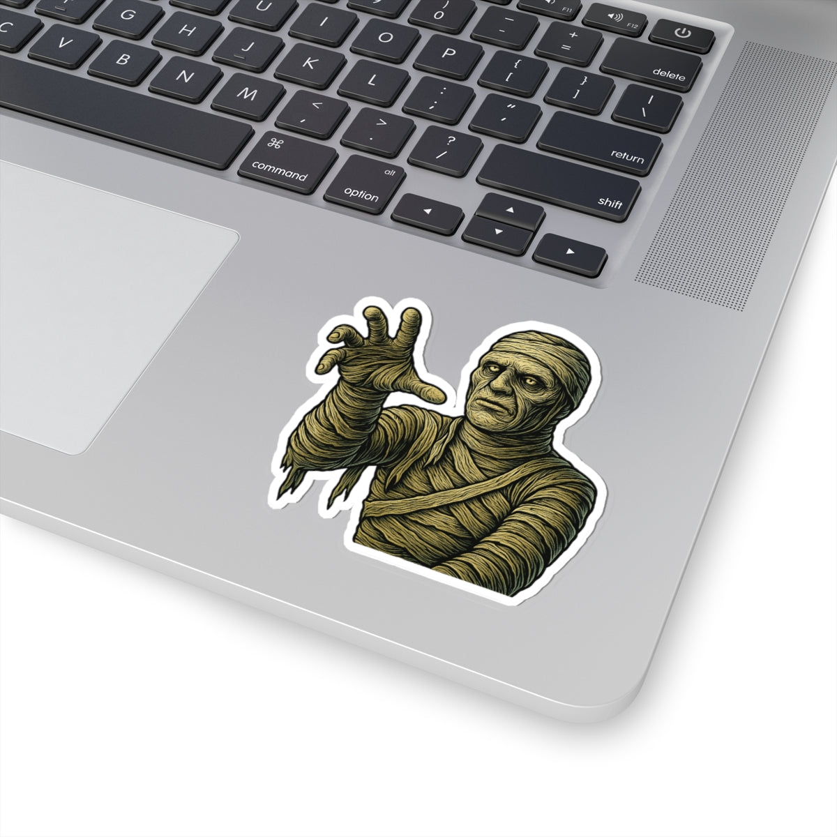Mummy Horror Kiss-Cut Sticker – Vintage Monster Decal for Halloween Laptops & Scrapbooks