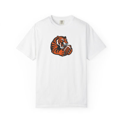 Bengal Tiger Football Graphic T-Shirt — Vintage Mascot Tee for Fans & Game Day