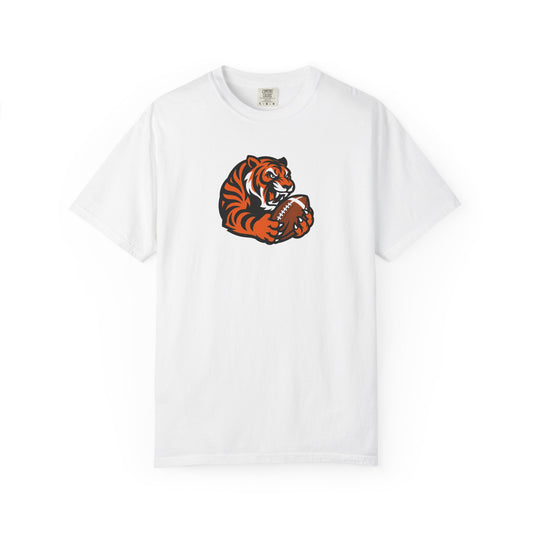 Bengal Tiger Football Graphic T-Shirt — Vintage Mascot Tee for Fans & Game Day