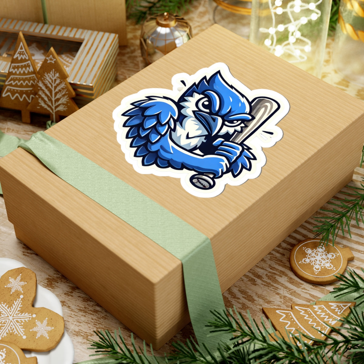 Angry Blue Jays Baseball Mascot Sticker — Kiss-Cut Sports Logo Decal for Laptops, Water Bottles, and Gear