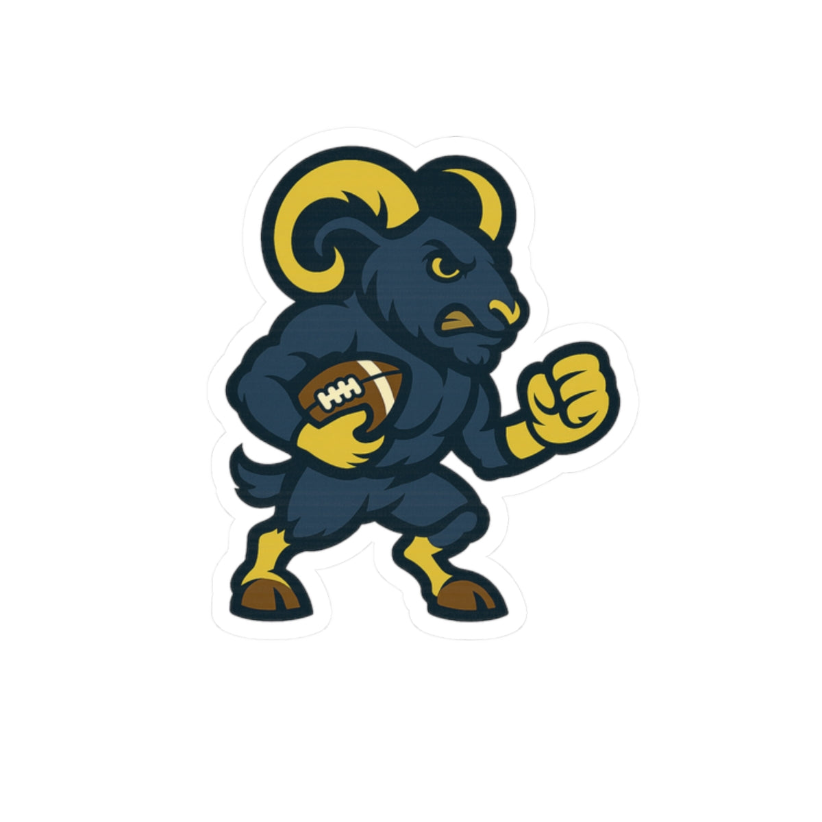 Ram Football Mascot Sticker - Kiss-Cut Vinyl Decal for Laptops & Gear