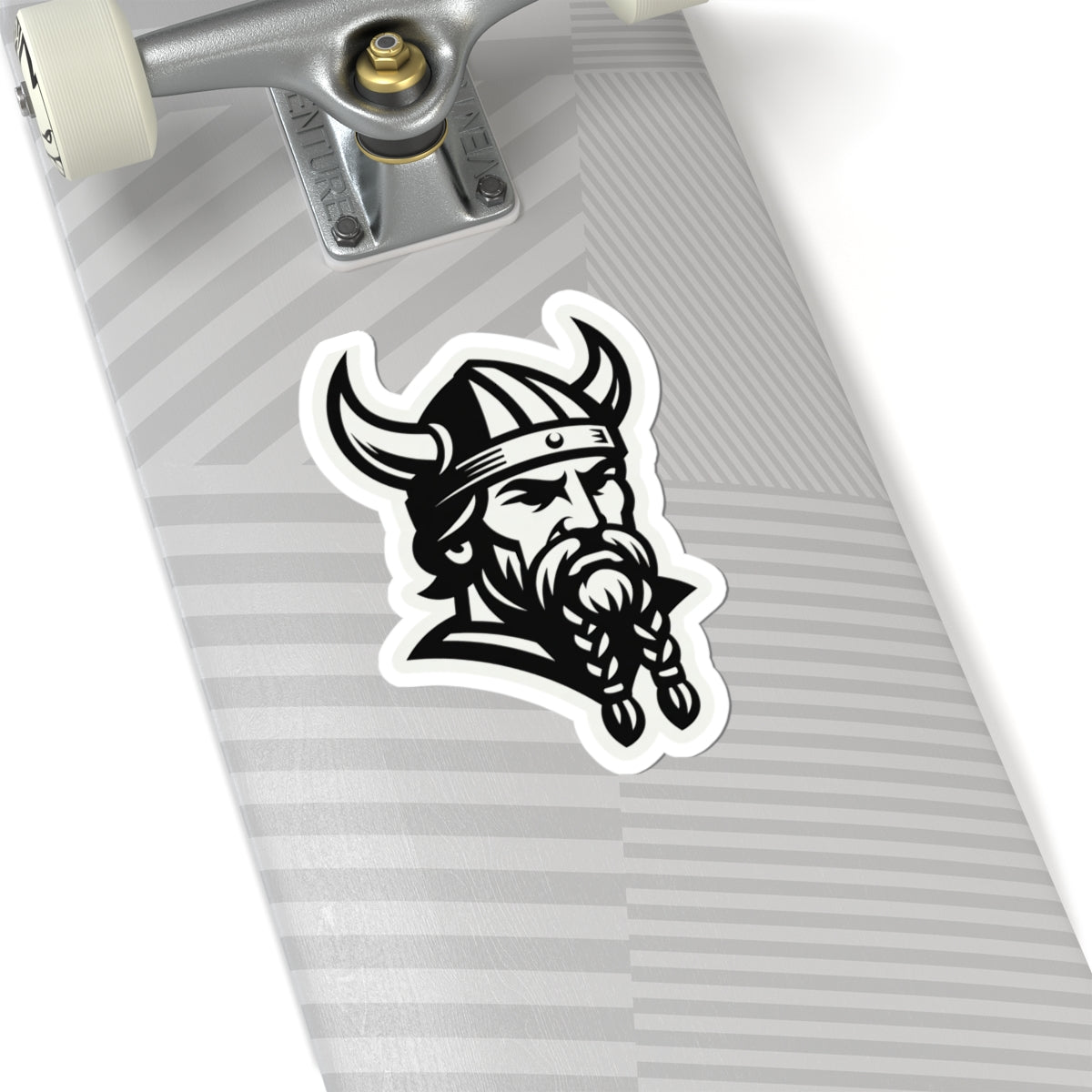 Vintage Viking Mascot Logo Kiss-Cut Sticker — Norse Warrior Decal for Laptops & Gear