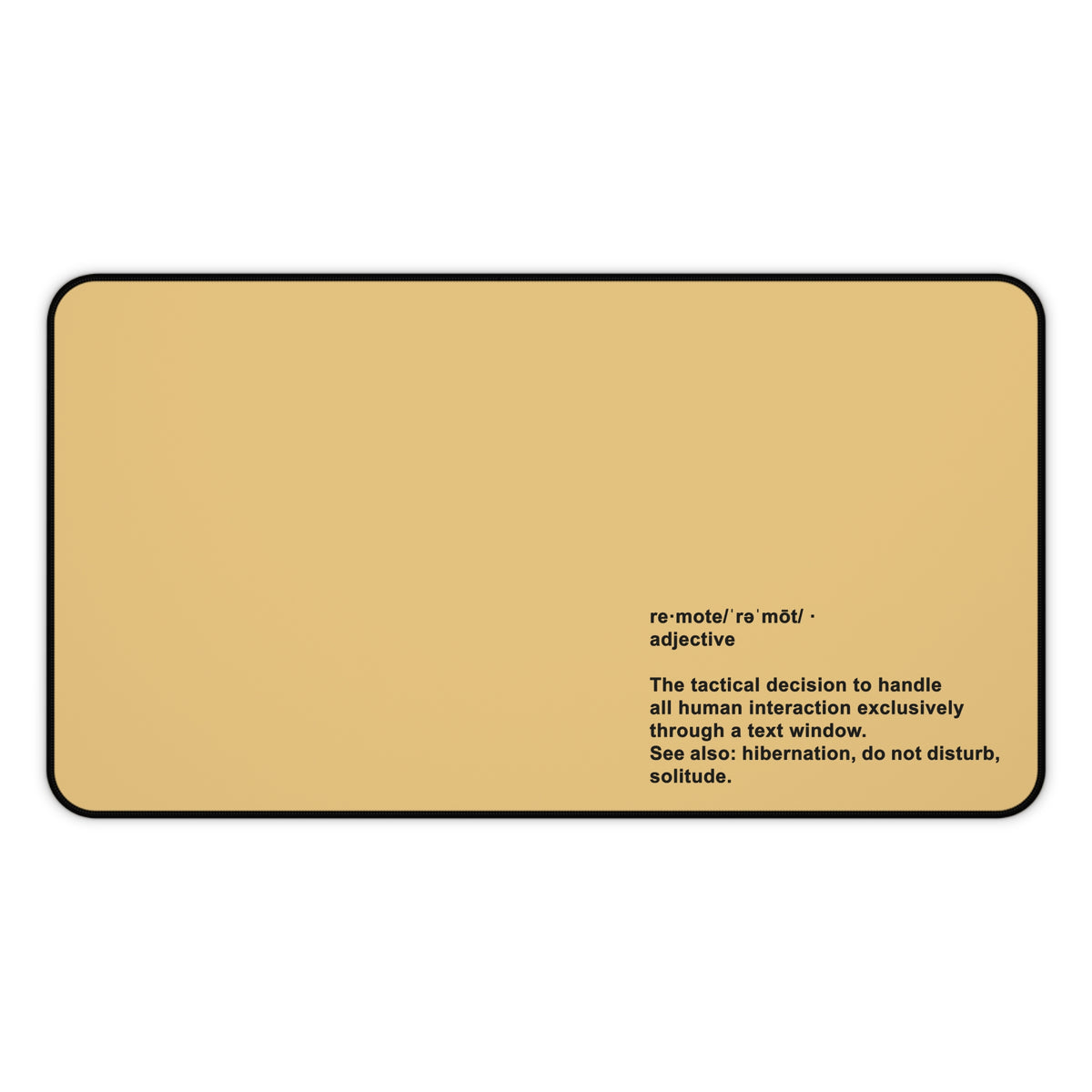 Desk Mat — "Remote" Definition Desk Mat (Minimalist Neutral Office Mouse Pad)