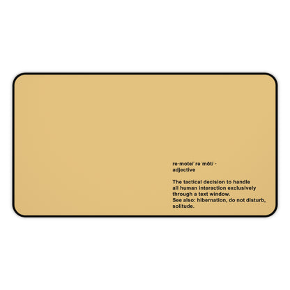 Desk Mat — "Remote" Definition Desk Mat (Minimalist Neutral Office Mouse Pad)