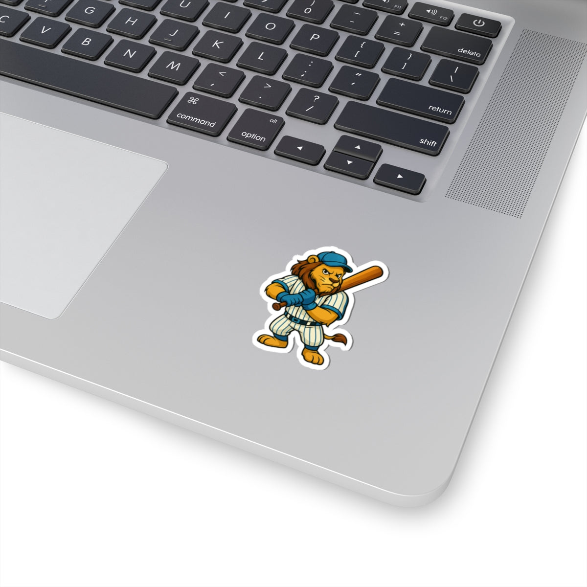 Lion Baseball Mascot Sticker - Pinstripe Lion Batter Little League or Travel Team gear