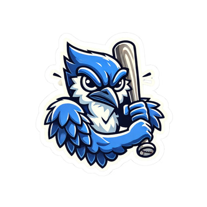 Angry Blue Jays Baseball Mascot Sticker — Kiss-Cut Sports Logo Decal for Laptops, Water Bottles, and Gear