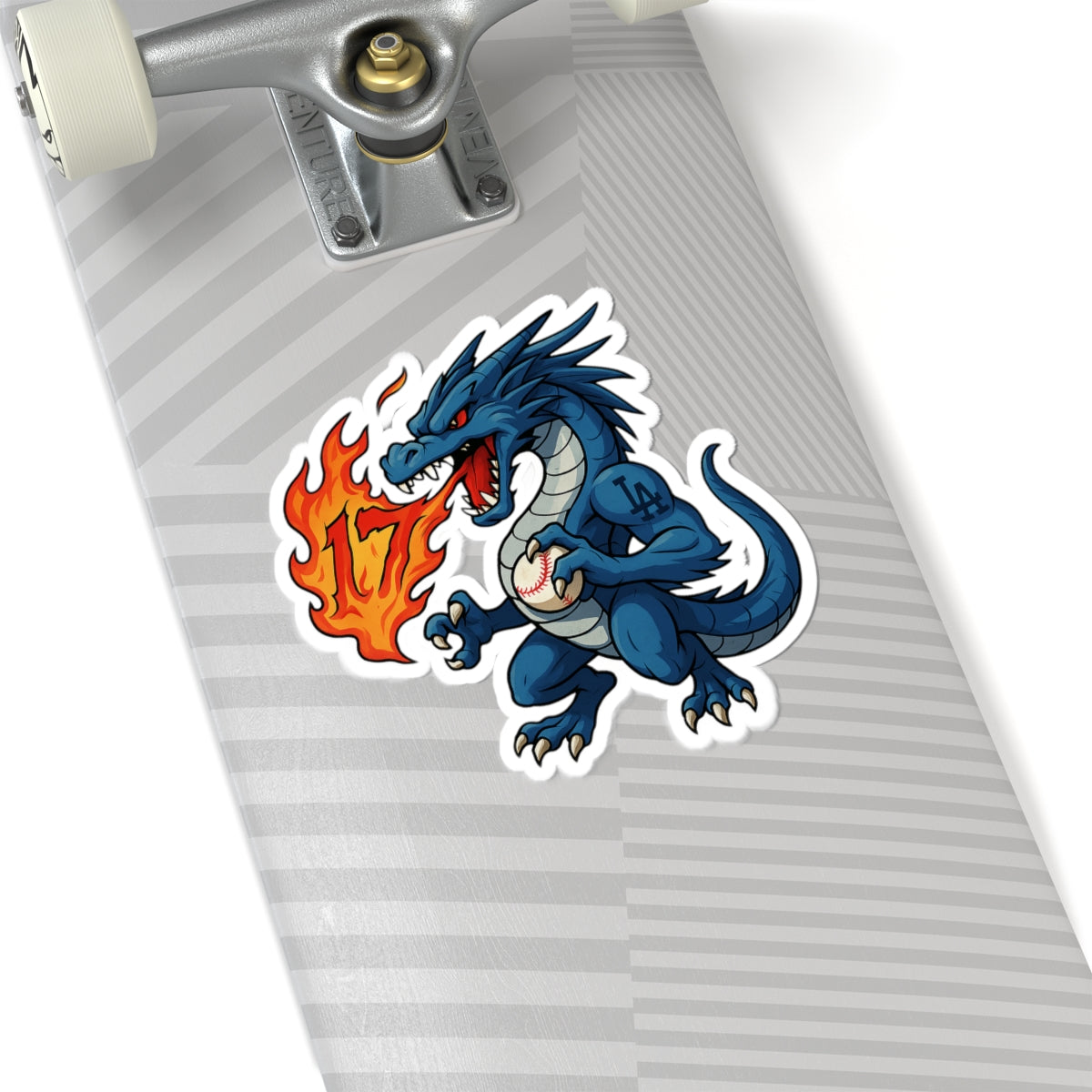 LA Baseball Dragon Mascot Sticker - Fierce Fire Dragon