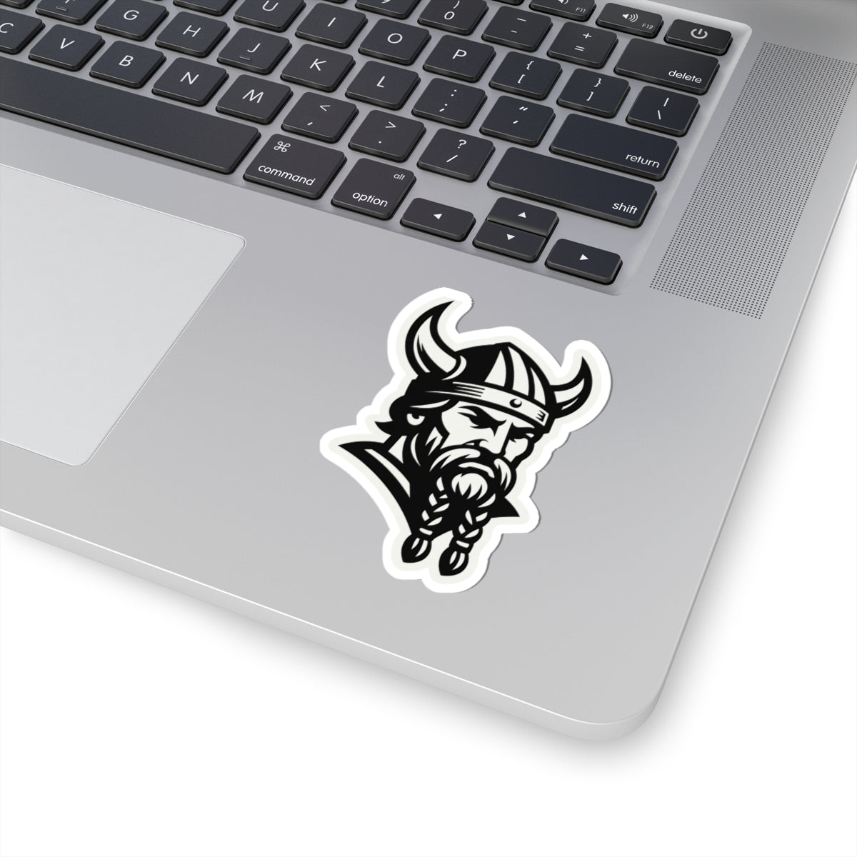 Vintage Viking Mascot Logo Kiss-Cut Sticker — Norse Warrior Decal for Laptops & Gear