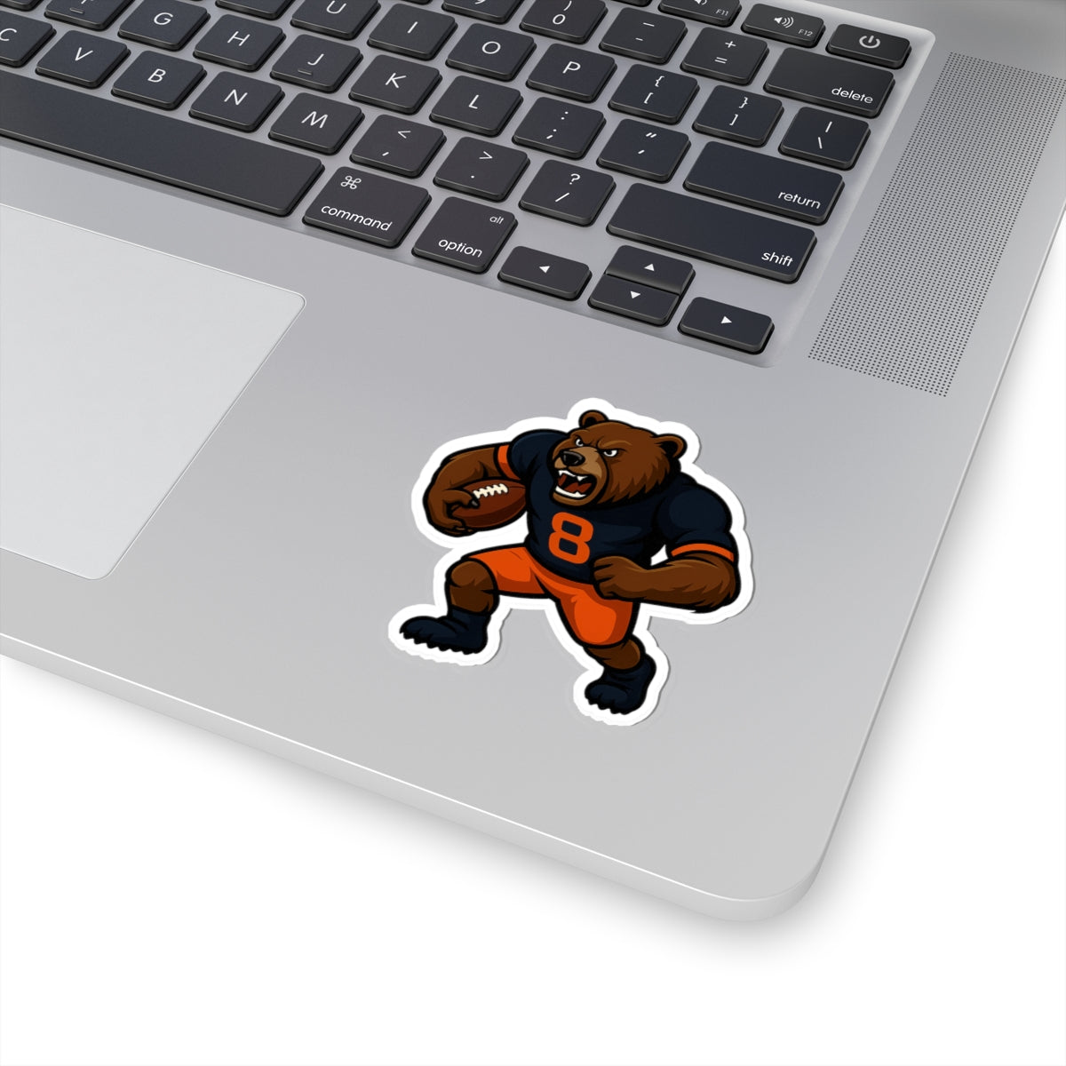 Charging Bear Football Mascot Kiss-Cut Vinyl Sticker | Bold Game-Day Decal