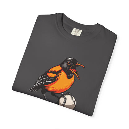 Angry Baltimore Oriole Baseball Mascot Tee — Custom Lastname & Number T-Shirt