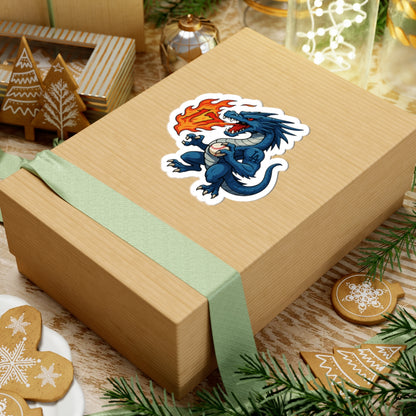 LA Baseball Dragon Mascot Sticker - Fierce Fire Dragon