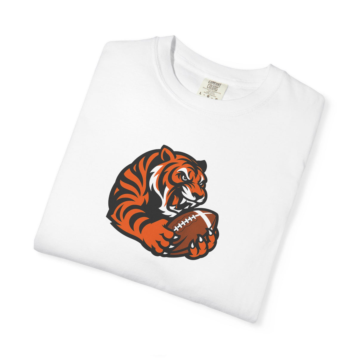 Bengal Tiger Football Graphic T-Shirt — Vintage Mascot Tee for Fans & Game Day