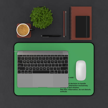 Desk Mat — 'Remote' Definition Minimalist Green Gaming/Office Desk Mat