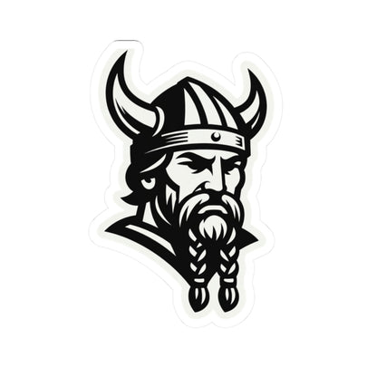 Vintage Viking Mascot Logo Kiss-Cut Sticker — Norse Warrior Decal for Laptops & Gear