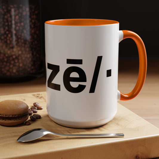 Coffee Mug – Minimalist 'Kōzē' Accent Black-Handle Ceramic Mug (11/15oz)