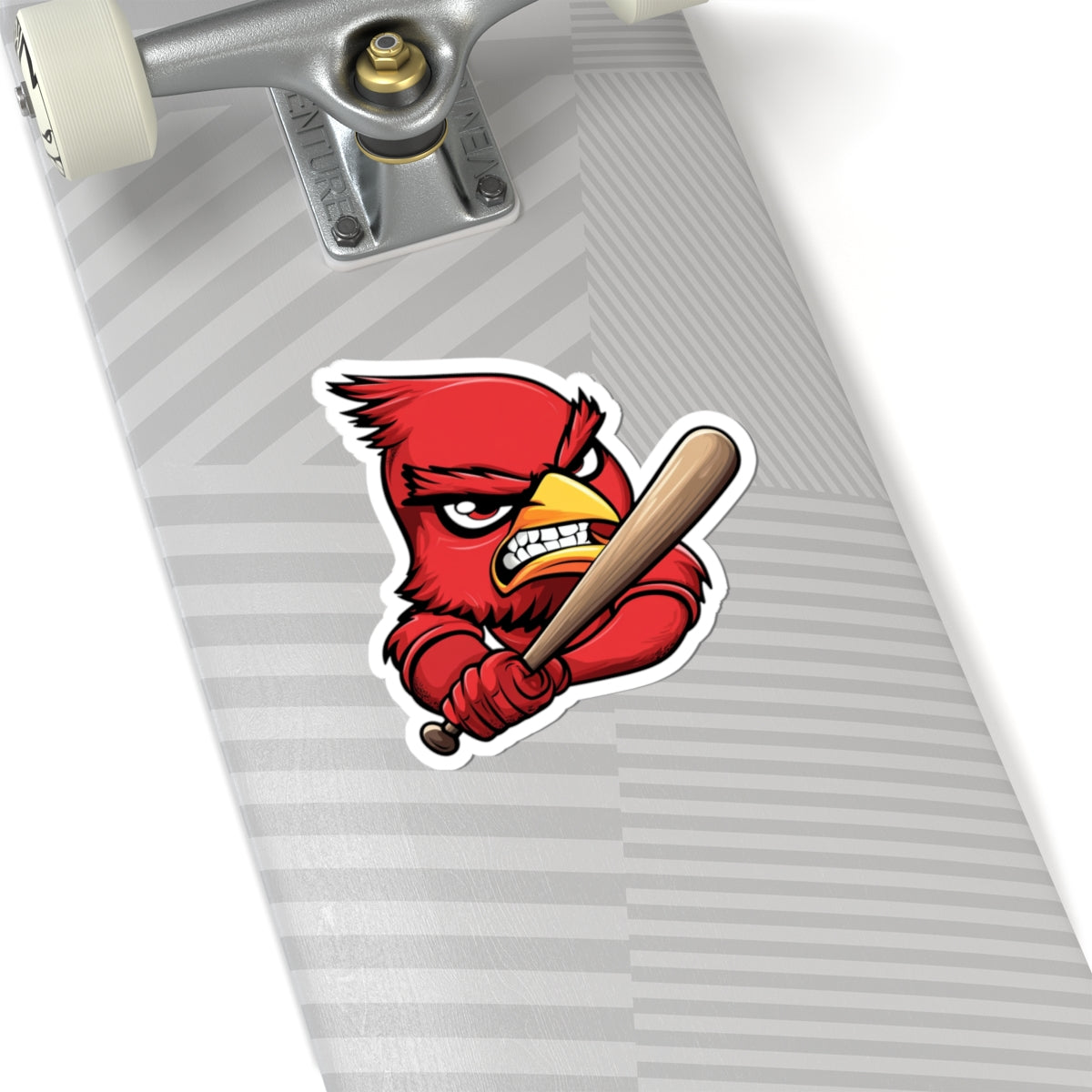 Angry Cardinals Baseball Mascot Sticker — Kiss-Cut Team Mascot Decal for Laptops, Water Bottles & Gear
