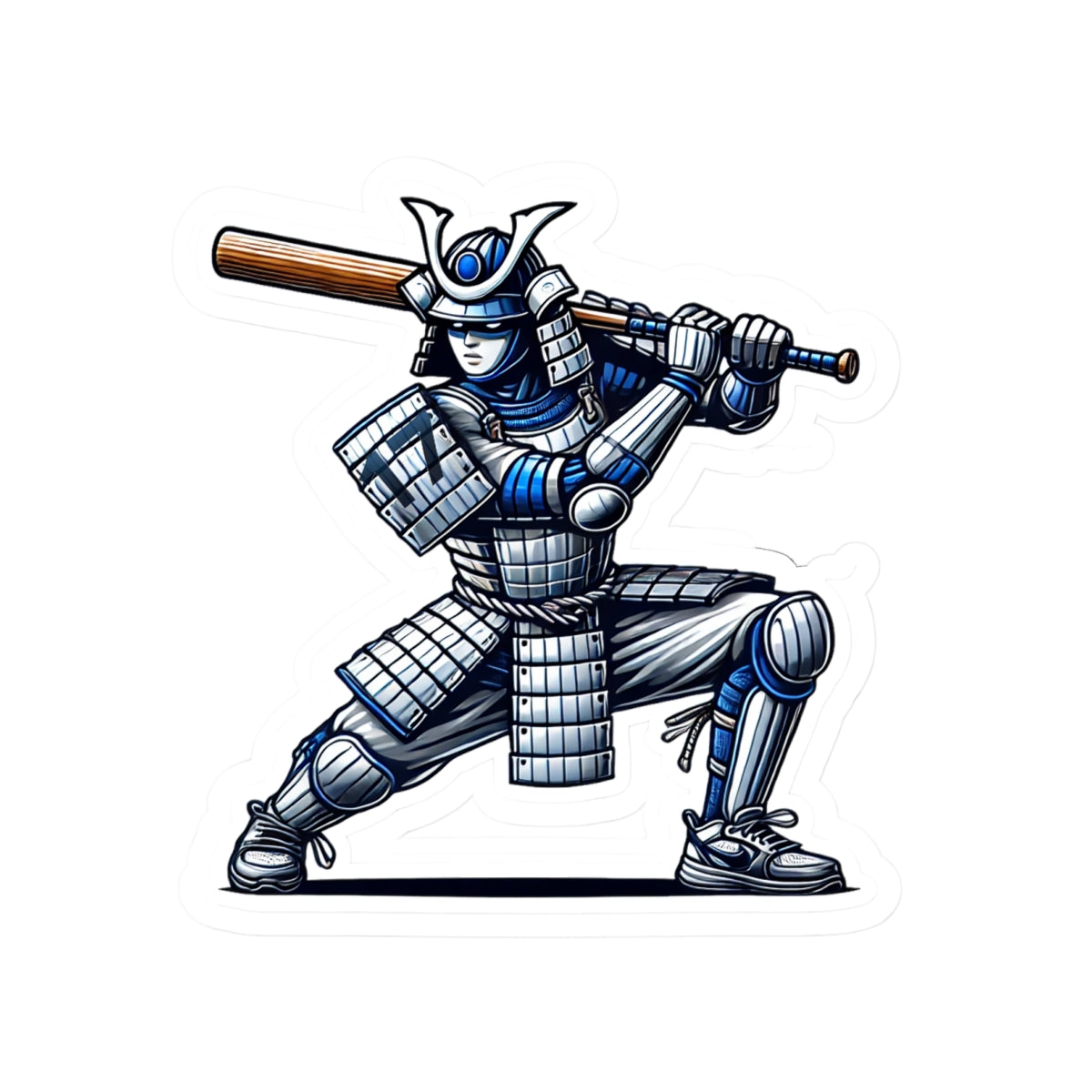 Samurai Baseball #17 Sticker — Kiss-Cut Vinyl Warrior Decal for Laptops & Gear