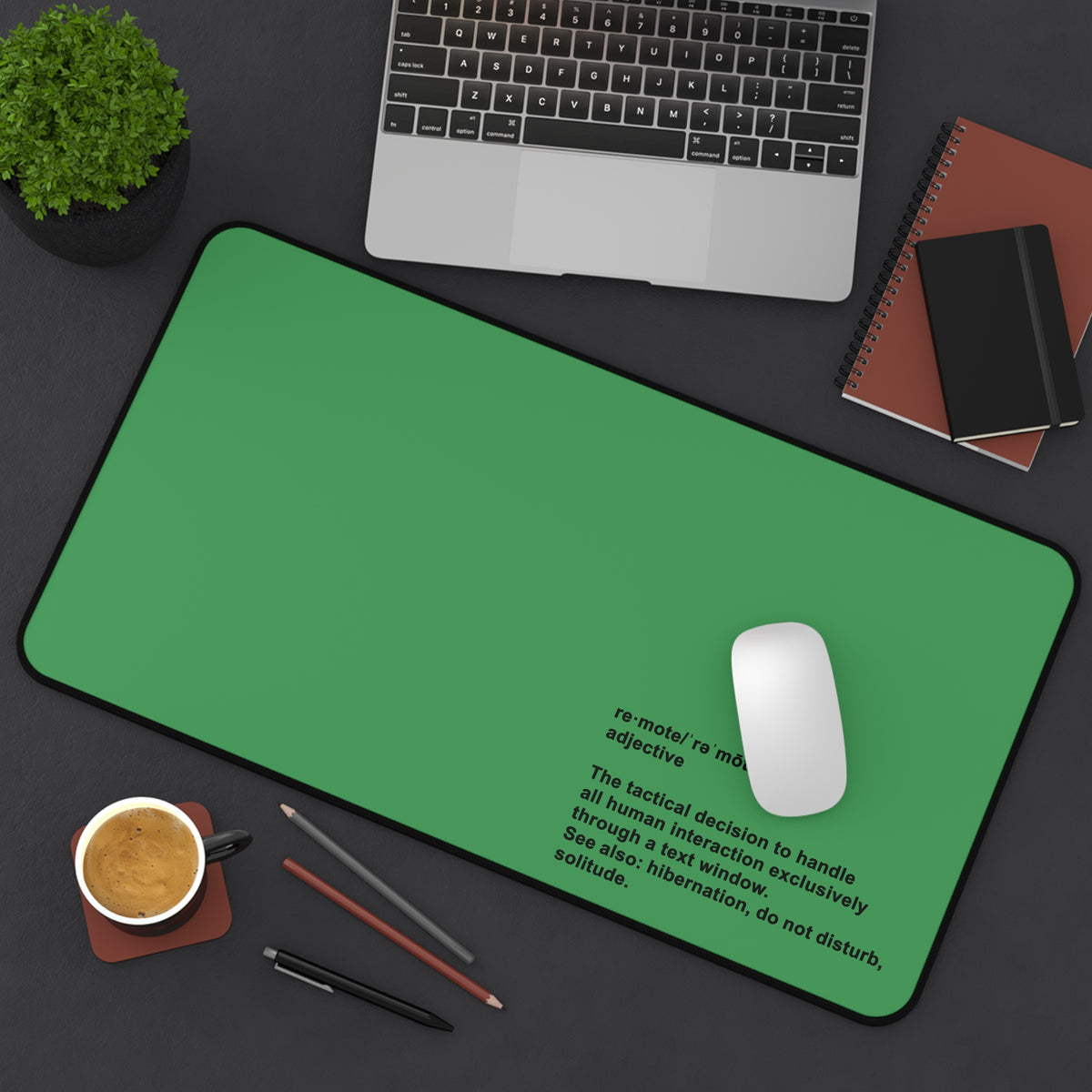 Desk Mat — 'Remote' Definition Minimalist Green Gaming/Office Desk Mat