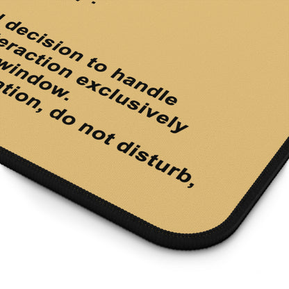 Desk Mat — "Remote" Definition Desk Mat (Minimalist Neutral Office Mouse Pad)